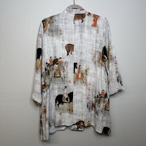 Soft Surroundings Song Dynasty Button Up Shirt Top Tunic Blouse Size Large - Picture 6 of 6